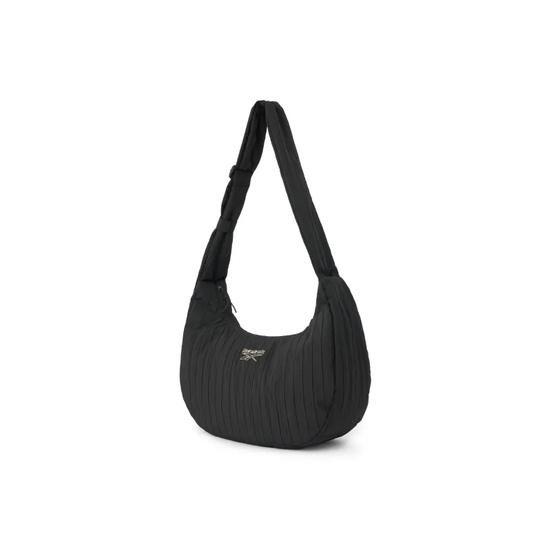 Reebok Fabric Shoulder Bag, Crossbody Bag, Crescent Bag Regular Women's Ecru/Black/Khaki-4