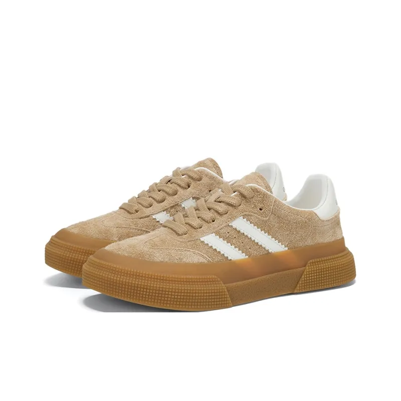 GG CC Skateboard Shoes Women's Low Top Coffee/Apricot/Gray-8