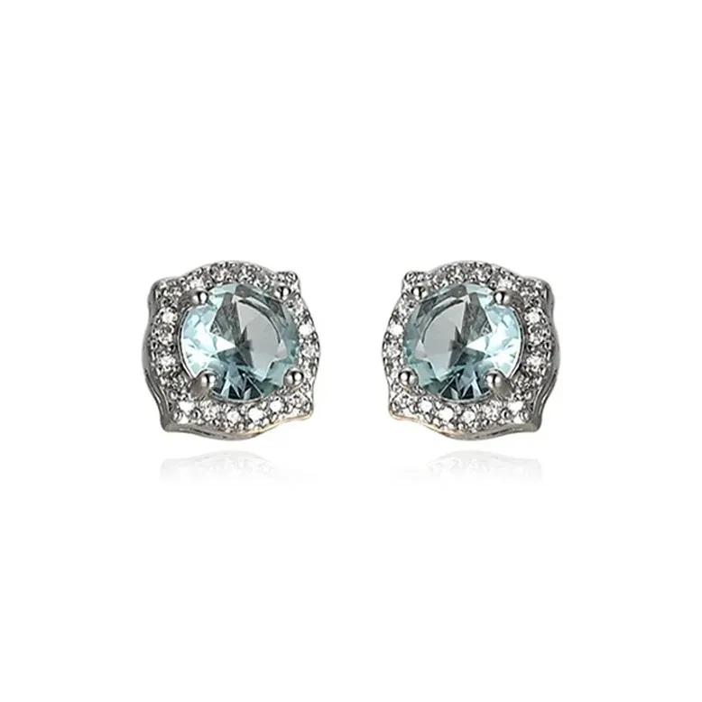 QIANCHANG S999 Fine Silver Stud Earrings Women's-0