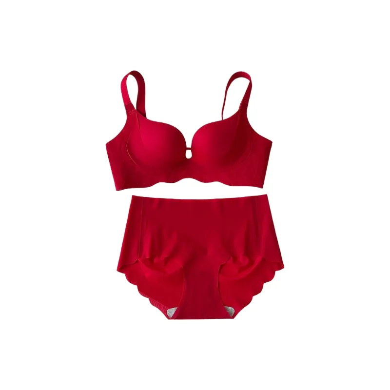 FENTENG Underwear Set Women's Burgundy-0