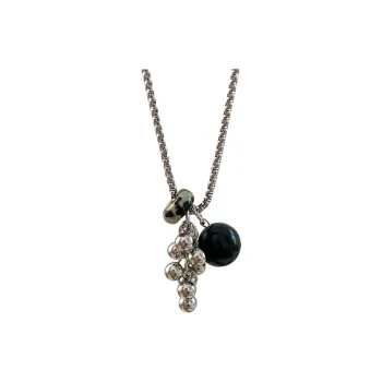 NATURALLYJOJO Copper Speckled Stone Necklaces Women's Silver