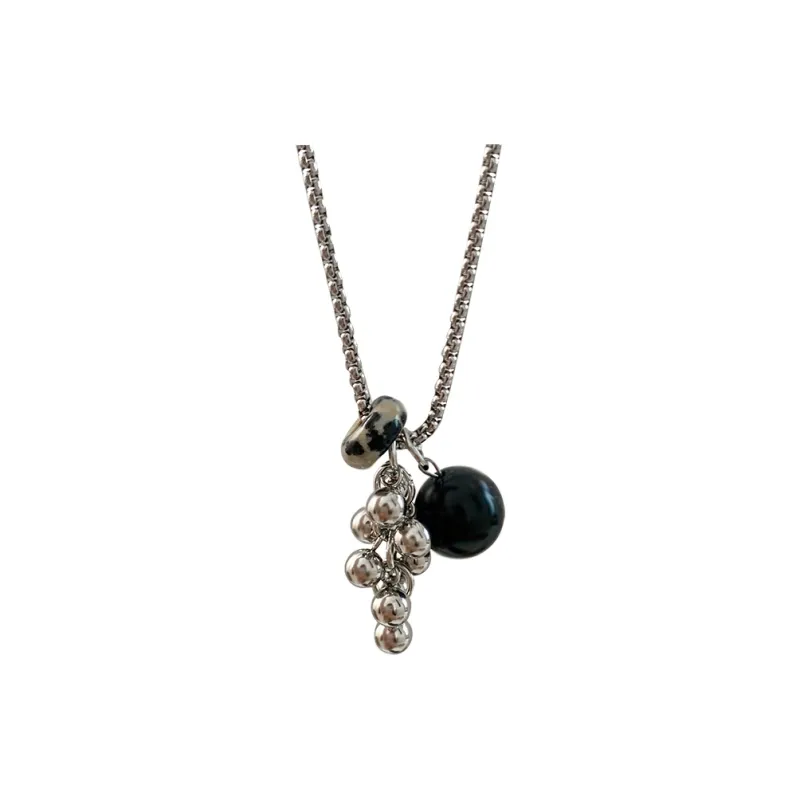 NATURALLYJOJO Copper Speckled Stone Necklaces Women's Silver-0
