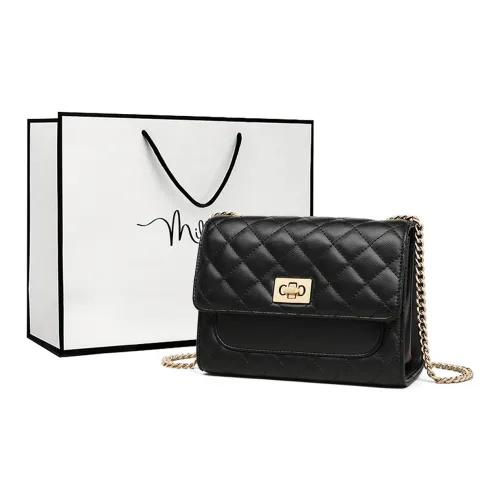 MILLIE'S Cow Leather Underarm Small Square Bag, Shoulder Bag, Crossbody Bag Regular Women's Black