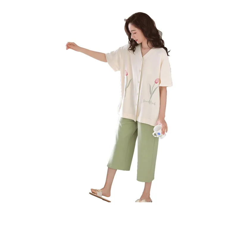 MIIOW Pajama Set Women's Beige Yellow-0