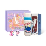 Blue Cup 550ml+Purple Shopping Bag+Random Sticker