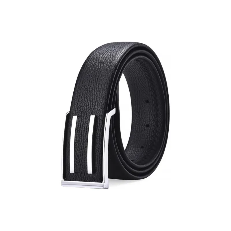 Hush Puppies Cow Leather Belts Men's Black Width  3.8CM-0
