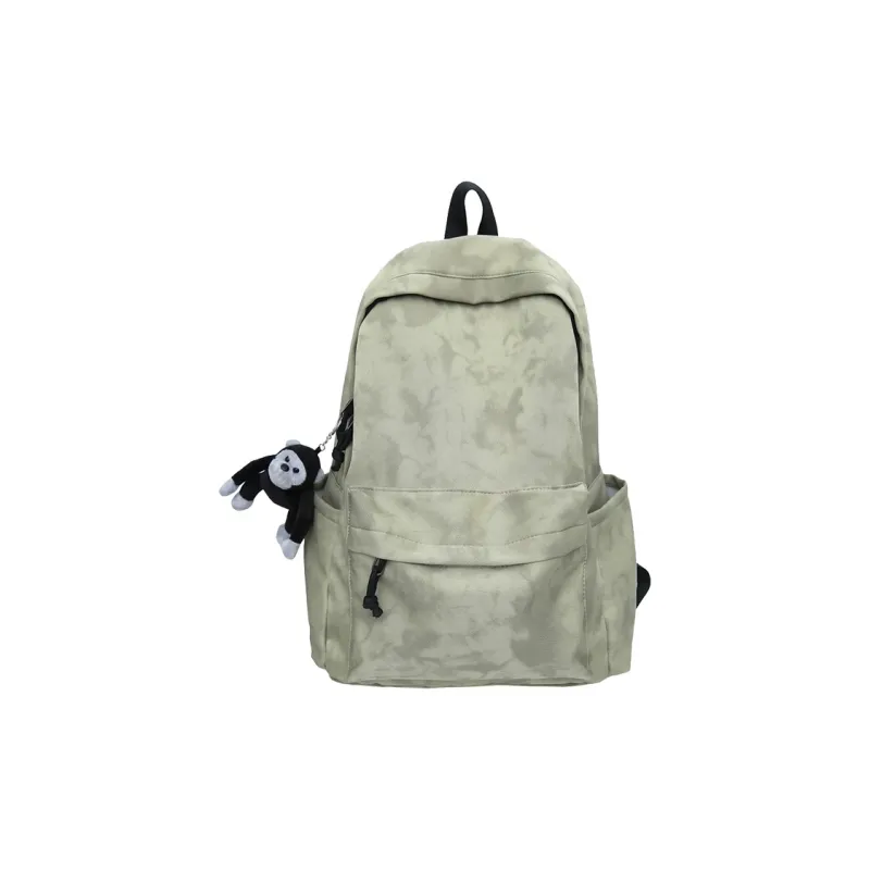 Kaka Tree Nylon Backpack Regular Unisex Ecru/Gray/Green/Red-6