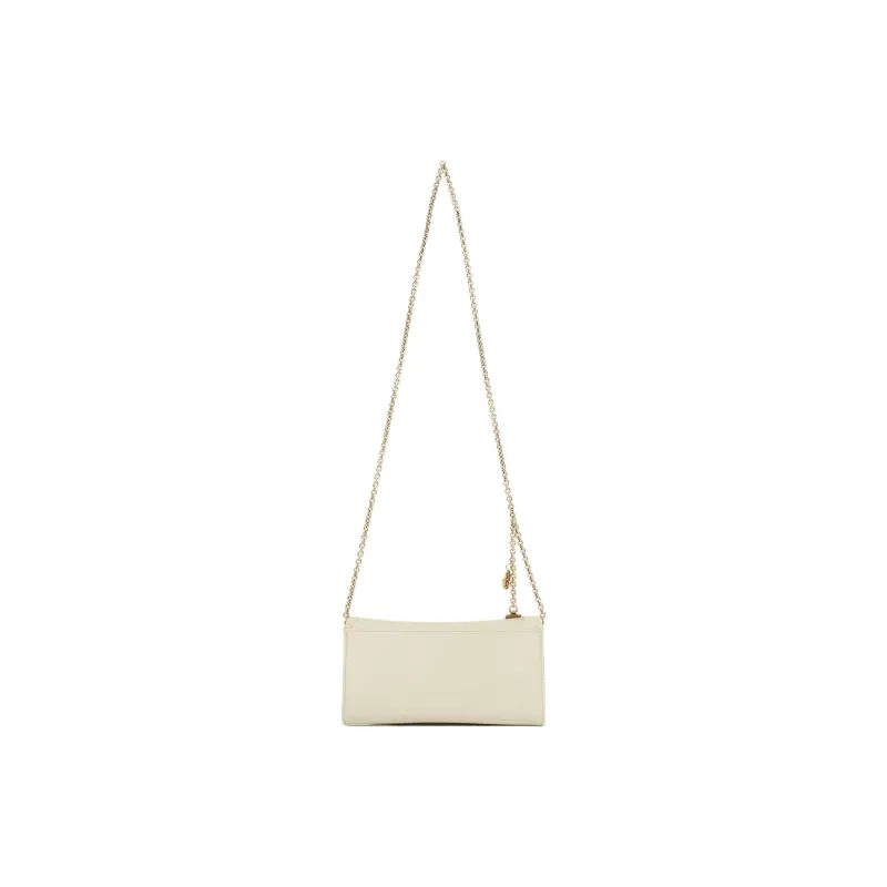 Chloe Grained Buffalo Leather Wallet Shoulder Bag Women's Plant Beige-2