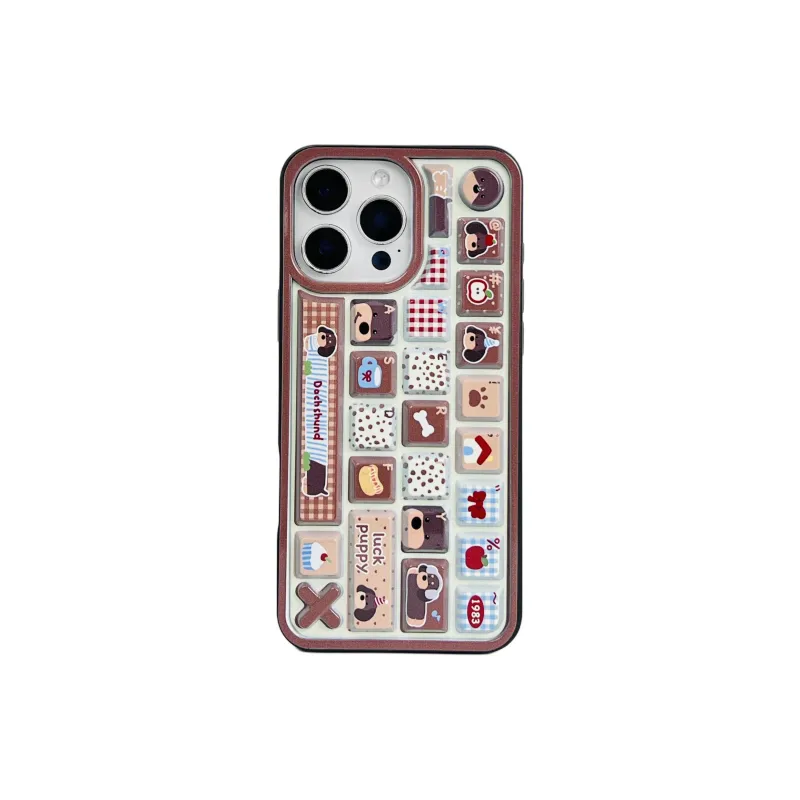 Wei Xin TPU Material Puppy Keyboard Phone Cases Compatible With IPhone 16/15 Pro Max/Apple 13/14 Pro/Max-6