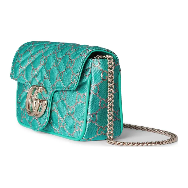 GUCCI GG Marmont Canvas Shoulder Bag Extra Mini Women's Light Blue-1