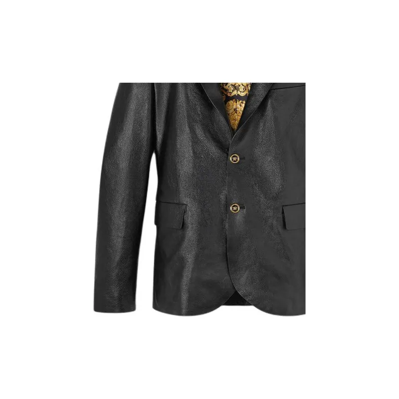 VERSACE Leather Blazer-4