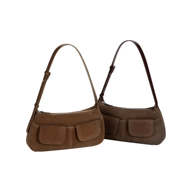 ANDFEEL Cow Leather Shoulder Bag Regular Women's Light Brown/Dark Brown-3