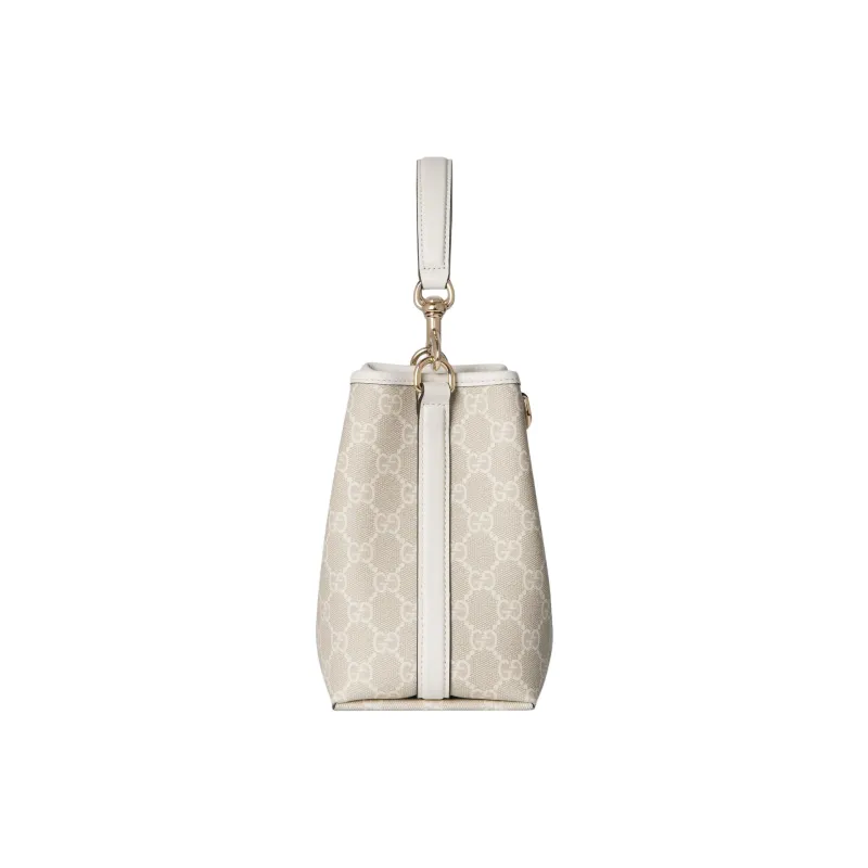 GUCCI Coated Canvas Bucket Bags One Shoulder Handbags Mini Women's Beige & White-4