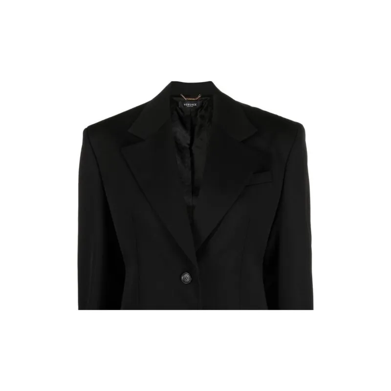 VERSACE Single breasted Wool Blazer-4