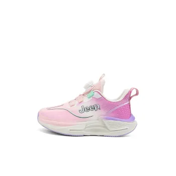 Jeep Wear-Resistant Slip-Resistant Breathable Cushioning Kids' Running Shoes Beige Pink Purple Kids'