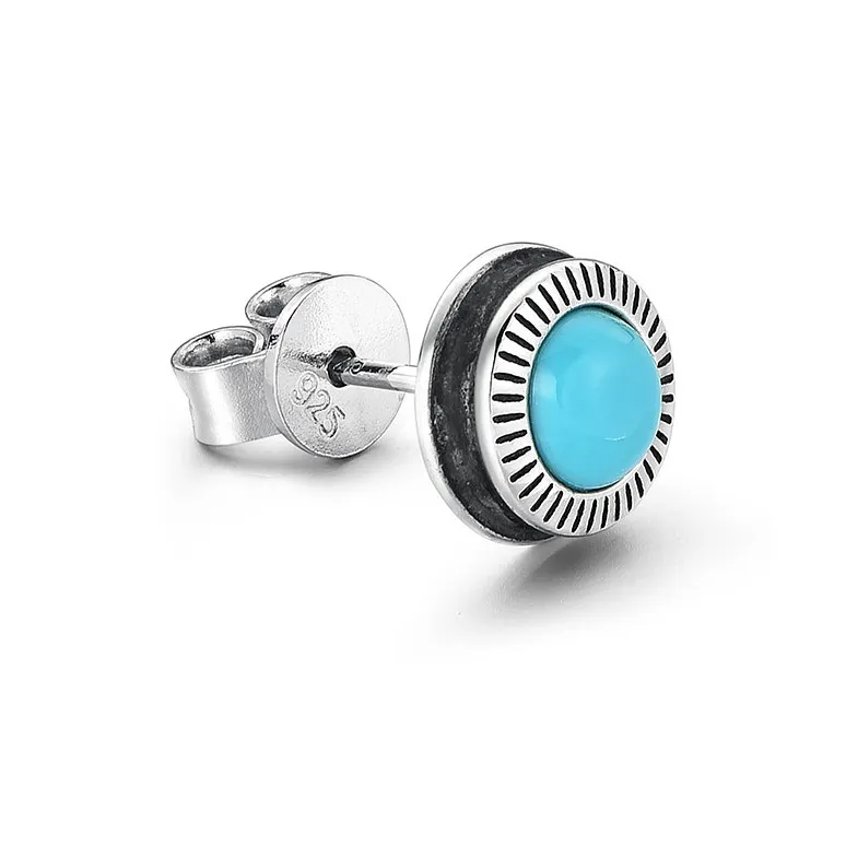 MYSH 925 Sterling Silver Stud Earrings Men's-2