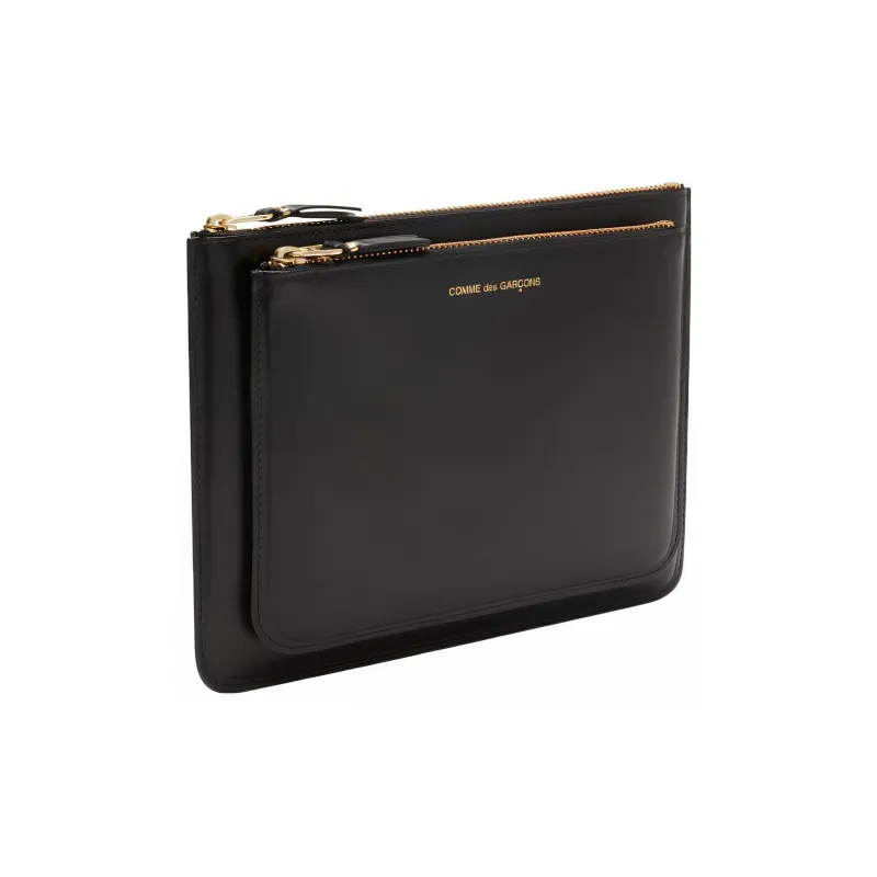 CDG Cow Leather Wallet Regular Men's Black-1