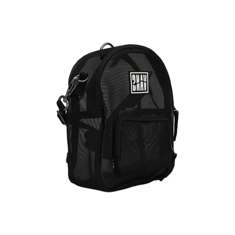 Vans Canvas 3 in 1 Shoulder Bag, Crossbody Bag, Backpack Regular Unisex Black Transparent-2