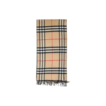 Burberry Checked Fringed Edge Cape
