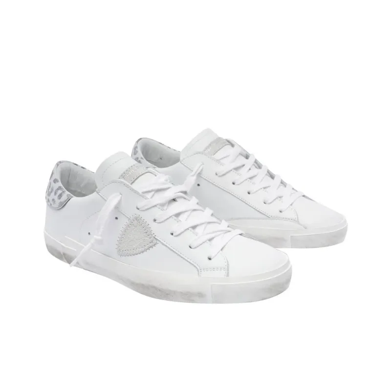 PHILIPPE MODEL Prs Low Top Skateboard Shoes Women's White Gray-1