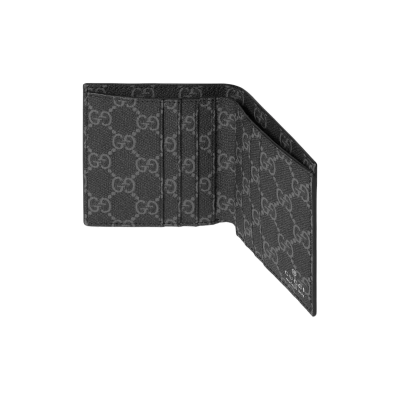 GUCCI GG Emblem Leather Wallet Men's Black-4