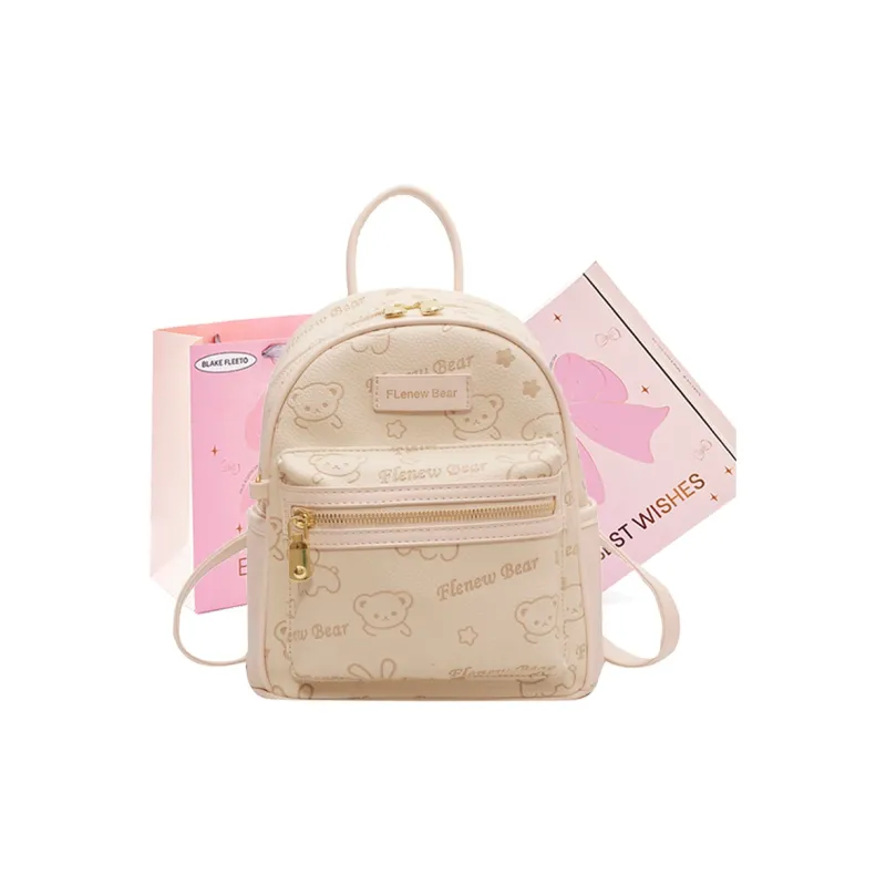 BLAKE FLEETO PU Backpack Women's Ecru/Black/Pink-33