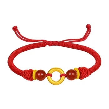 ZHIAIYONGHENG Ethnic Style Versatile Everyday Commute Peaceful Buckle Solid Gold Fixed Price Gold Bracelet Unisex