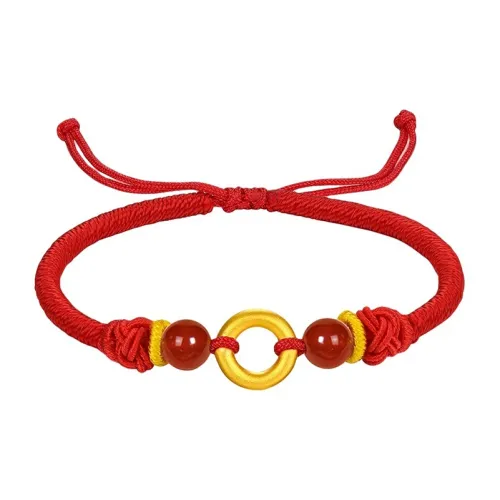 ZHIAIYONGHENG Ethnic Style Versatile Everyday Commute Peaceful Buckle Solid Gold Fixed Price Gold Bracelet Unisex