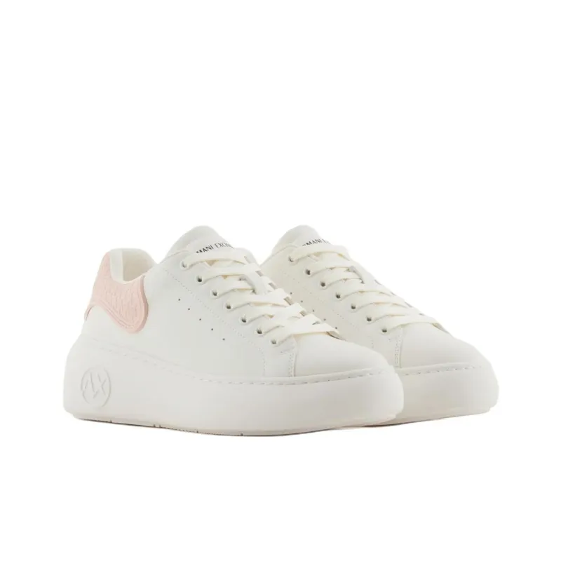 ARMANI EXCHANGEAE Low Top Casual Shoes Women's White Pink-1