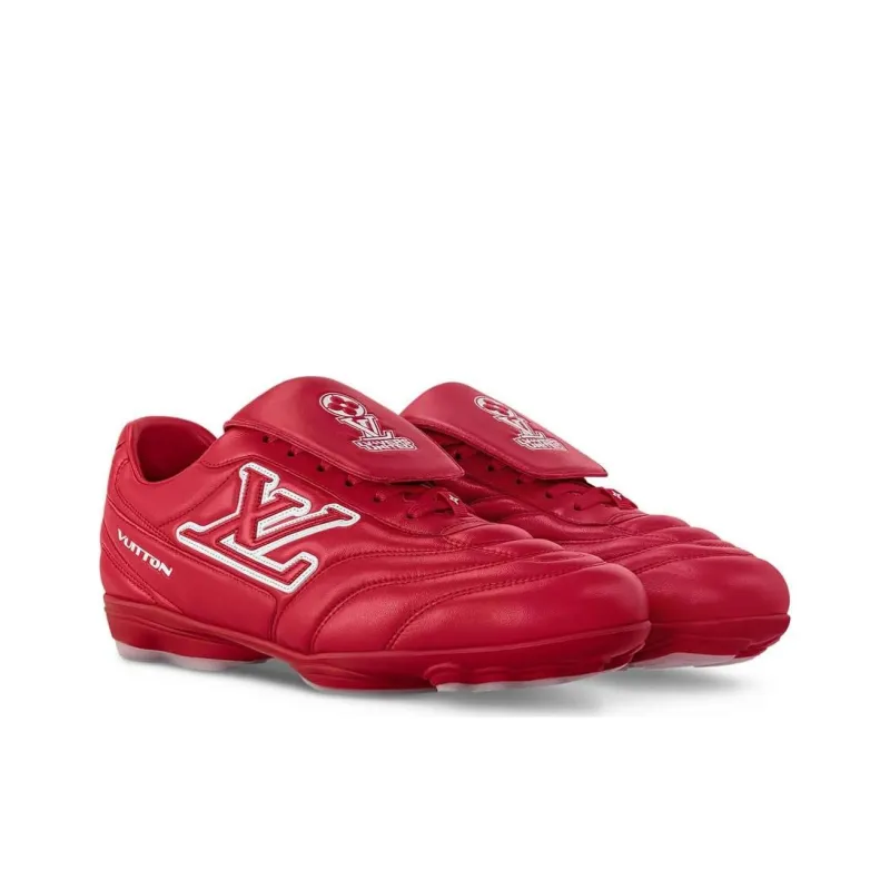 LOUIS VUITTON Footprint Soccer Low-Top Casual Shoes Men's Red-2
