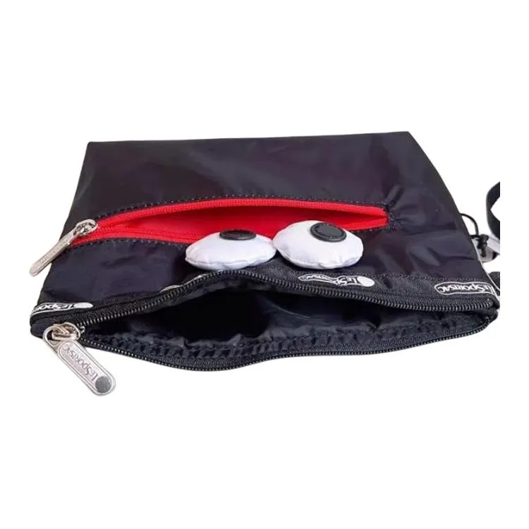 Skechers LeSportsac Collaboration Fabric Coin Purse, Makeup Bag, Clutch Medium Size Unisex Carbon Black-5