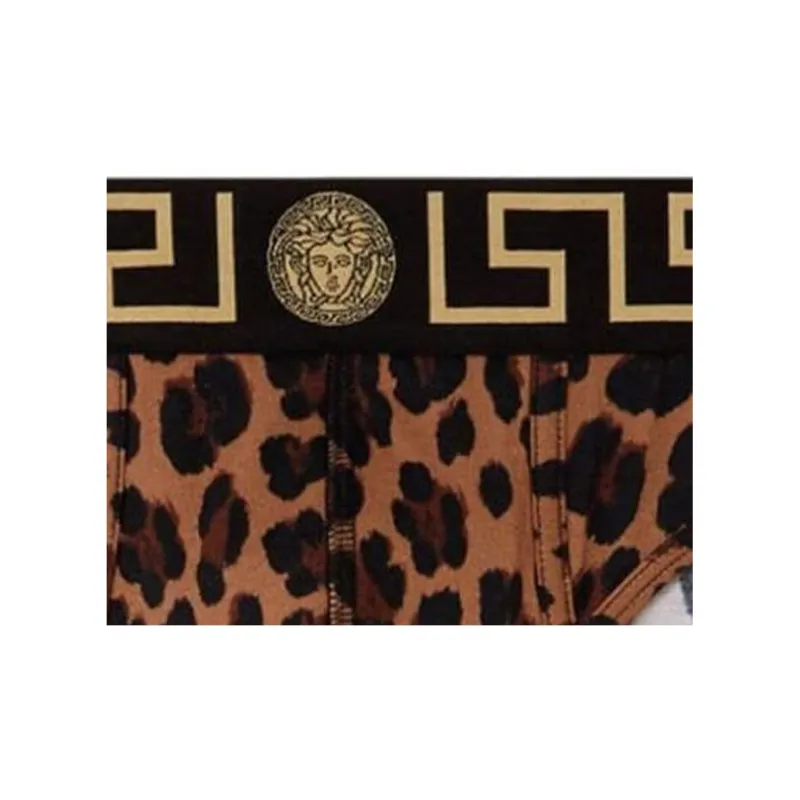 VERSACE Greca Border Leopard-print Briefs-4