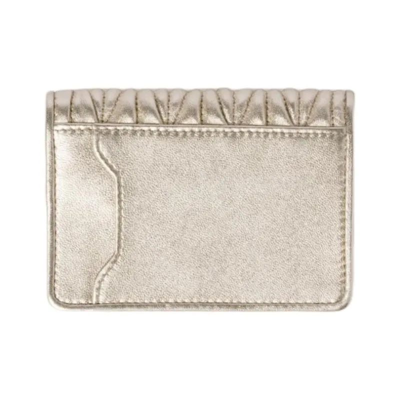 MIU MIU Matelassé Lambskin Card Holder Women's Yellow Iron Ore-2