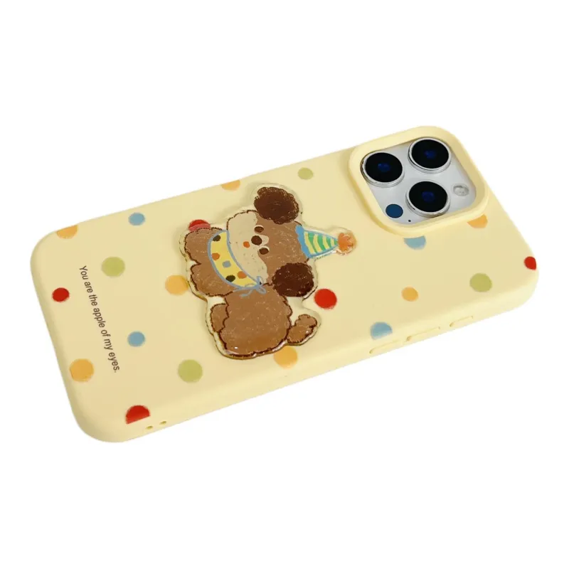 Wei Xin TPU Material Yellow Patch Puppy Phone Cases Compatible With IPhone 16/15 Pro Max/Apple 13/14 Pro/Max-3