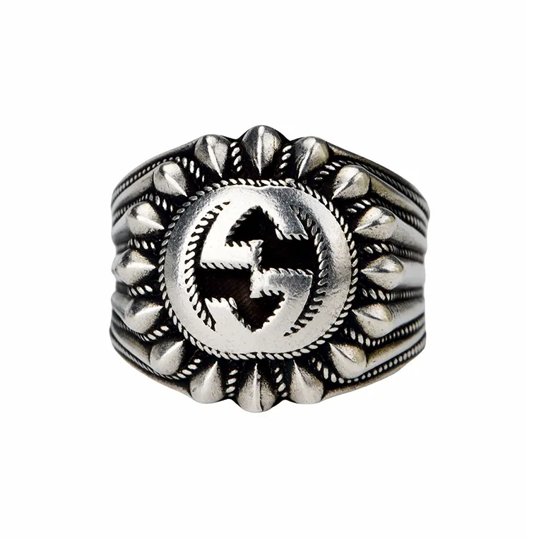 GUCCI Interlocking G Silver Signet Ring-1