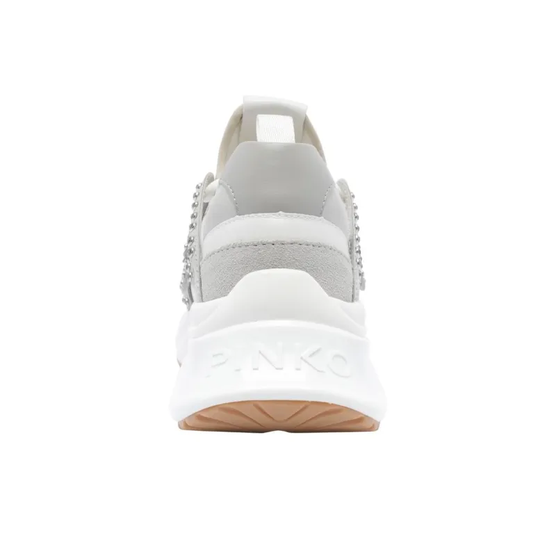 PINKO Stud Detailed Lace Up Sneakers Women's-4