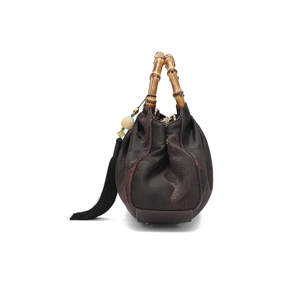 Ancient Yi Xi Handbags Dark Red Brown-3