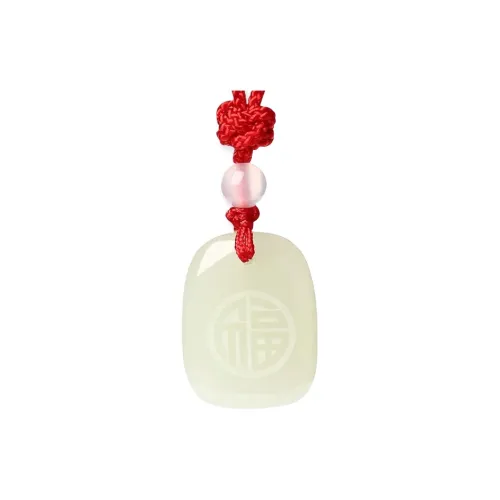 BYTHERE Hetian Jade Necklaces Pale Greenish White Jade Unisex