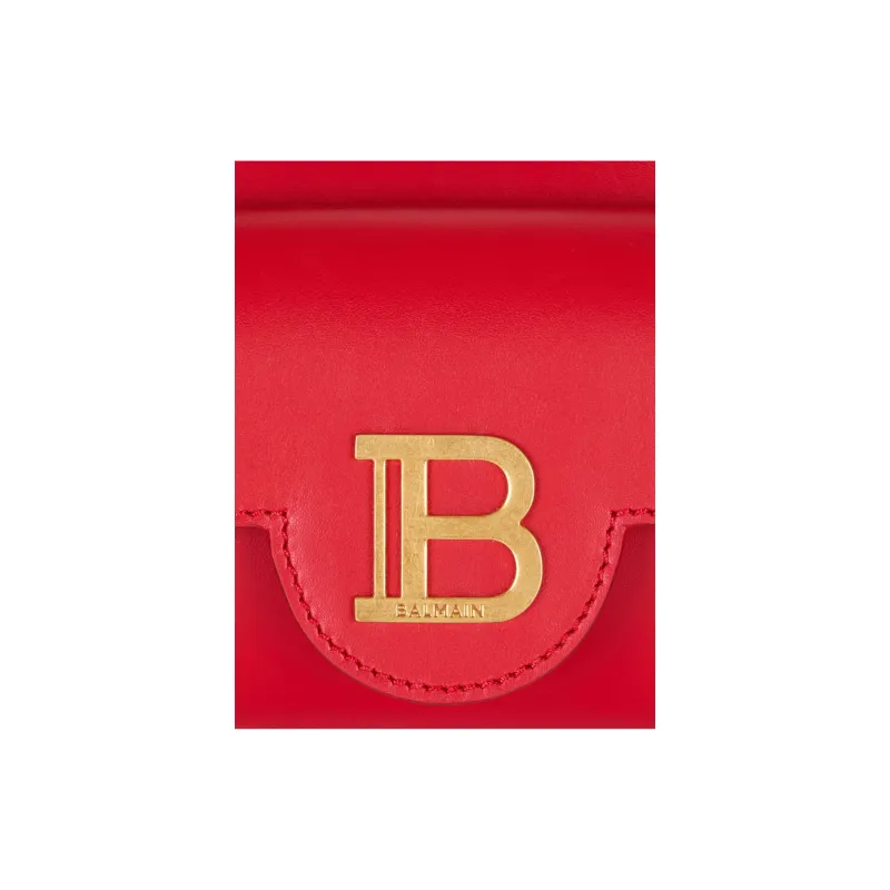 BALMAIN B BUZZ Calfskin Portable Crossbody Bag Shoulder Bag Women's Red-5