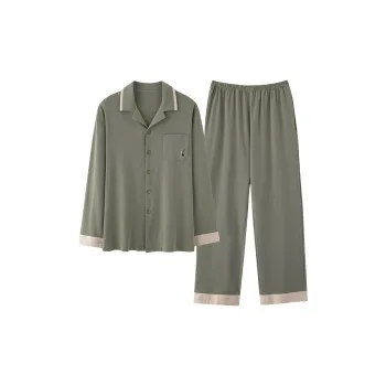 XIAFENYAN Pajama Set Men's Dark Green