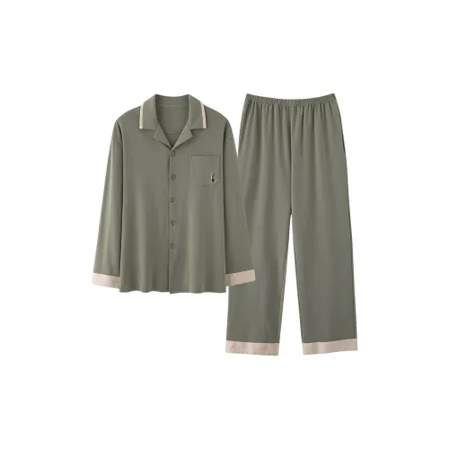 XIAFENYAN Pajama Set Men's Dark Green