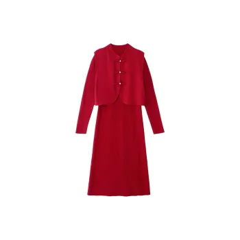 Yi Mengyuan Skirt Set Women's Red