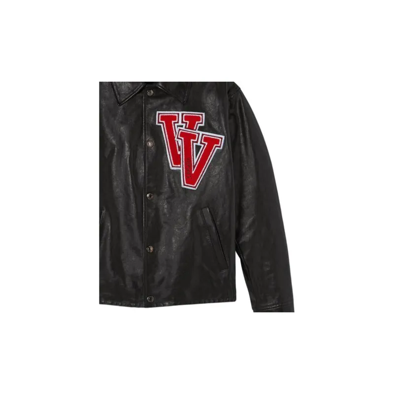 VERSACE SS23 Leather Jacket Men's Black-2