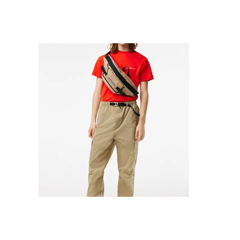 LACOSTE Coated Canvas Canvas Bag Fanny Pack Regular Men's Beige-4