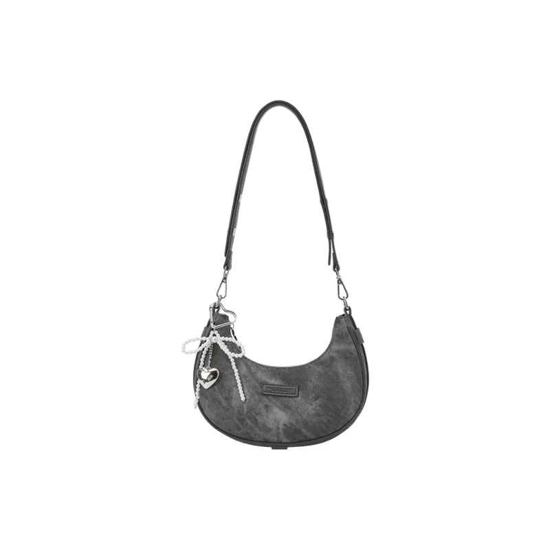 SEM/R Denim Style PU Fabric Crescent Bag, Crossbody Handbag, Shoulder Bag Women's Multicolor-6