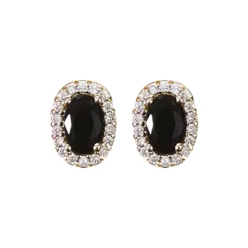 Rhymes Copper Gold plated Zircon Stud Earrings Women's