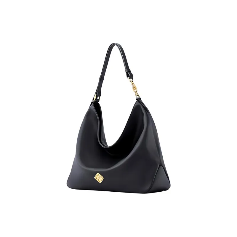 FION Cow Leather Tote Bag Shopping Bag Handbag Shoulder Bag Large Size Women's Classic Black-1