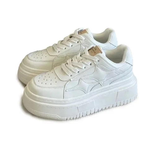 LIANGHUO Slip Resistant Cushioning Impact Resistance Wear Resistant Low Top Skateboard Shoes Women's White