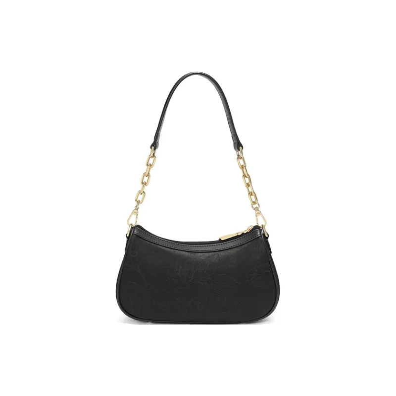 Ancient Yi Xi Mulberry Silk Shoulder Bag Trumpets Women's Black-2