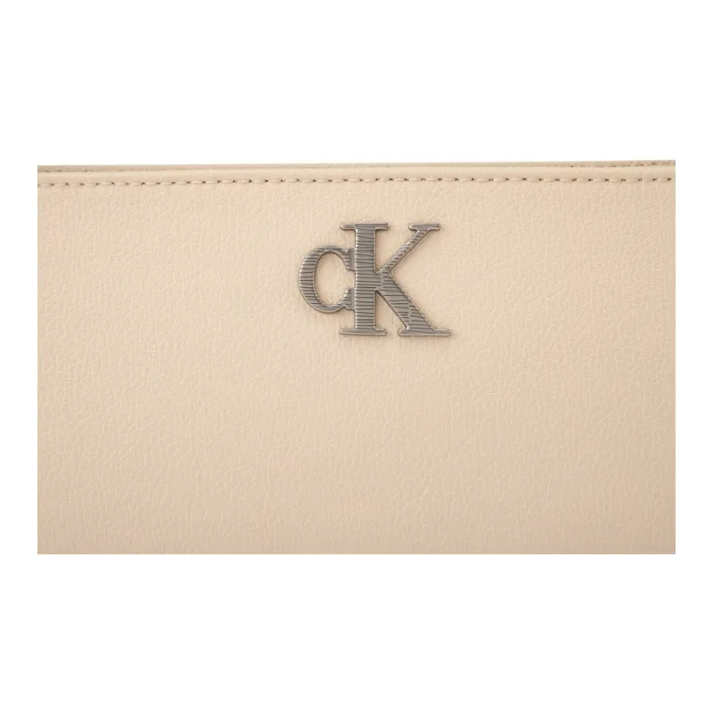 CALVIN KLEIN Blended Material Shoulder Bag Medium Size Women's Almond Yellow-4
